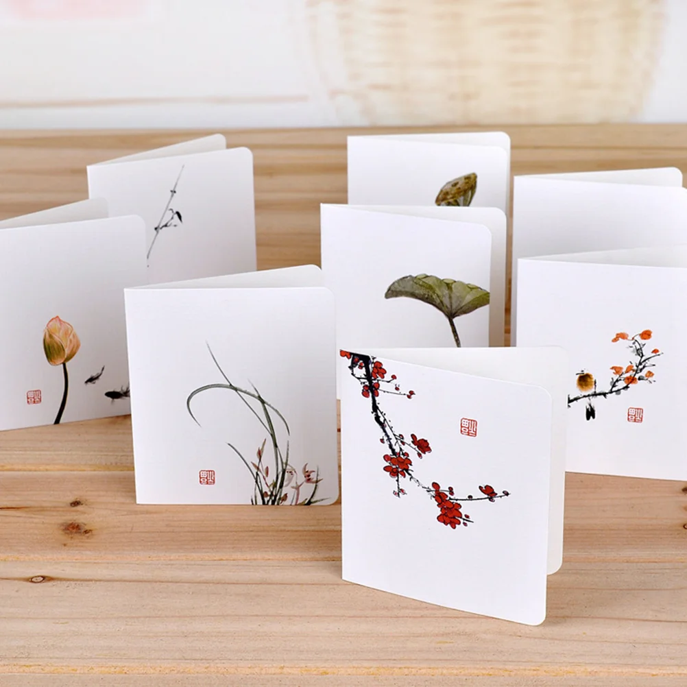 

24Pcs Retro Cards Paper Blessing Cards Greeting Cards for Party Spring Festival