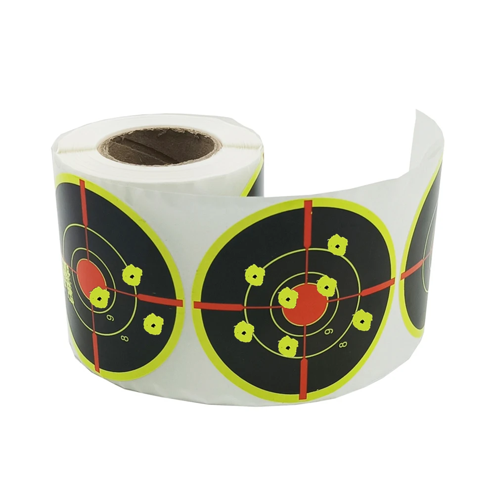

200pcs/Roll Self-Adhesive Splatter Splatter Splash & Reactive Target Sticker Target Paper Shooting Bright Yellow Splatter Holes