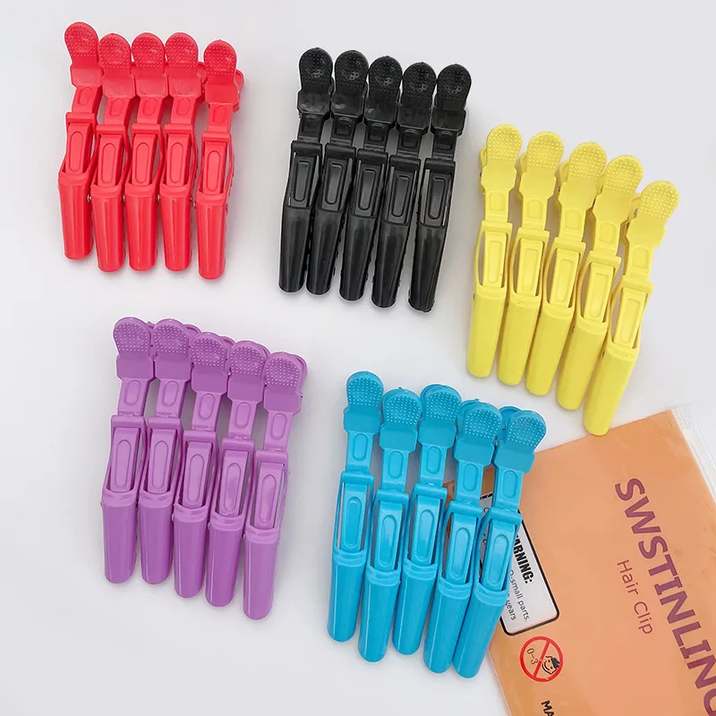 

5Pcs Plastic Clamps Colorful Alligator Hair Clips Clamps Hairdressing Professional Salon Hair Grip Hairpins Hair Accessories