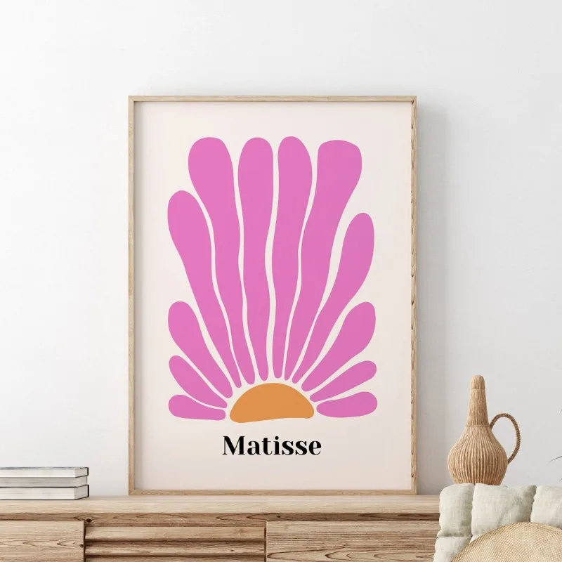 Цветной абстрактный постер Бохо С ботаническими цветами Картина на холсте