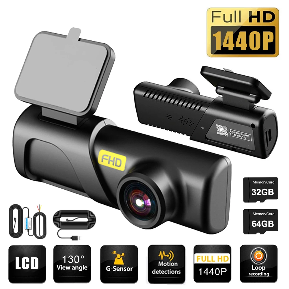 

Universal Car Dash Cam 2K 1440P HD Car DVR Night Vision WiFi Loop Recording 24Hour Parking Monitoring Auto Driving Recorder