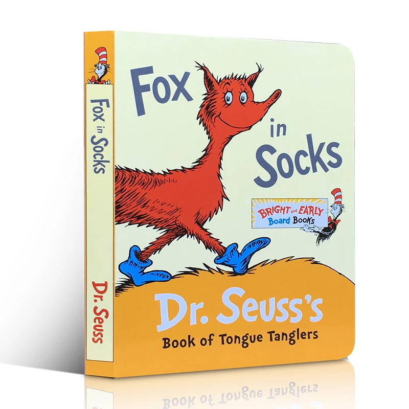 

New Fox in Socks Cardboard book Book Kids Baby English Picture Book Exercise the ability to speak Story Book 0-6 ages
