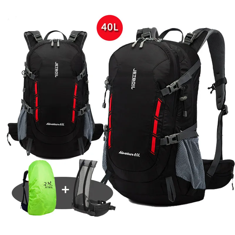 

40L Men's Backpack Steel Support Frame Climbing Bags Waterproof Hiking Outdoor Backpacks Mountaineering Trekking Sports Bag