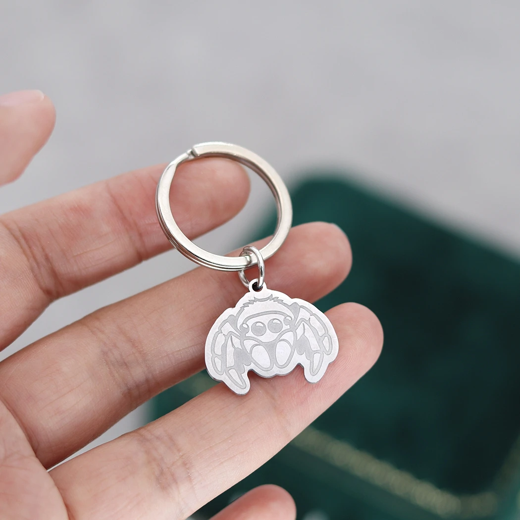 Брелок из нержавеющей стали Jumping Spider с индивидуальным именем для женщин брелок