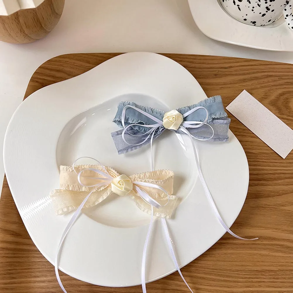 

Top Clips Hair Accessories Hairpins Ribbon Bow Hair Clip Headgear Ponytail Clips Rose Flower Hair Clips 2022 Floral Hair Clips
