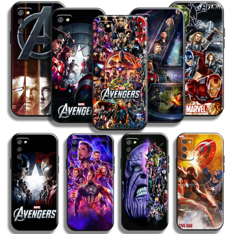 

Marvel Avengers For Samsung Galaxy A03 A03S Phone Case Black Carcasa Coque Shell Funda Back Shockproof Liquid Silicon