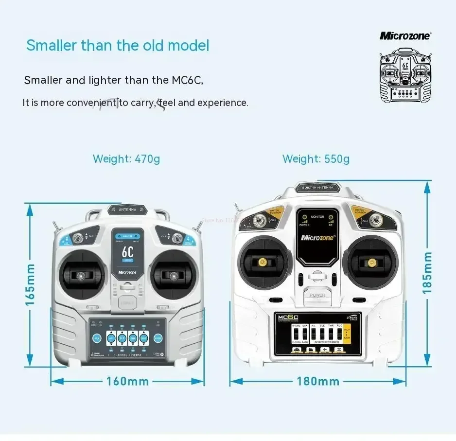 YOAINGO Microzone Mc6c 2 4G 6-канальный радиоуправляемый передатчик-приемник для дронов
