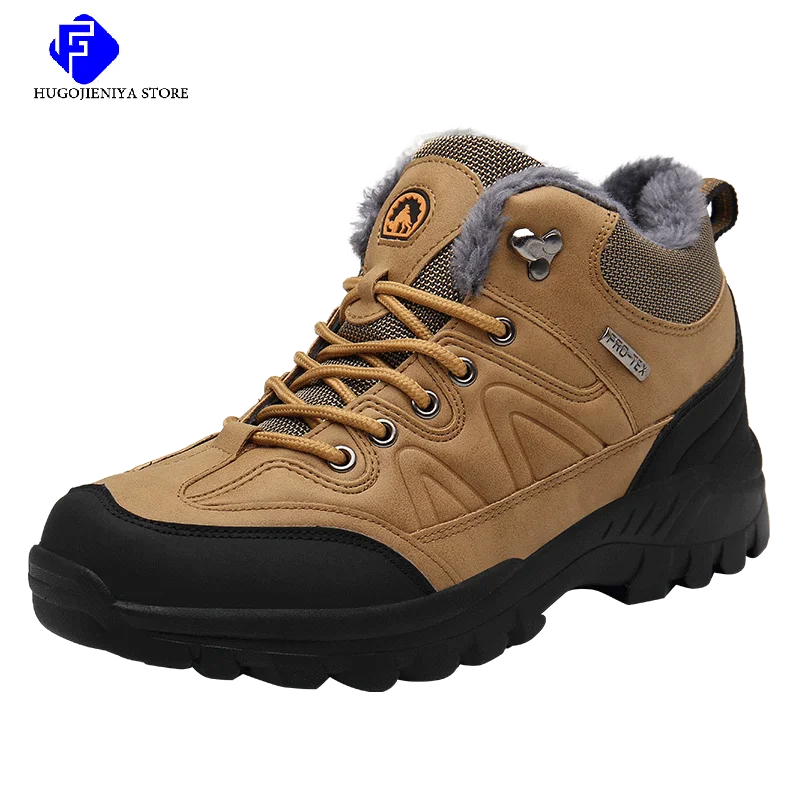 

New Winter Men Boots Fur Warm Snow Boots Men Winter Boots Work Shoes Men Waterproof Ankle Boots Outdoor Men's Sneakers Footwear