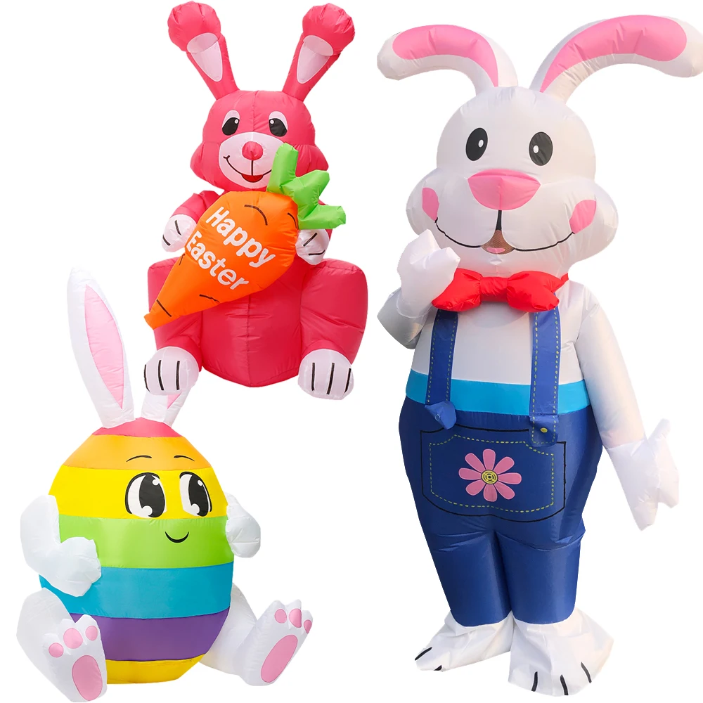 

Halloween Cosplay Cartoon Bunny Inflatable Costumes Mascot Rabbit Fancy Snowman Christmas Tree Dress Adult Suits Carnival Party