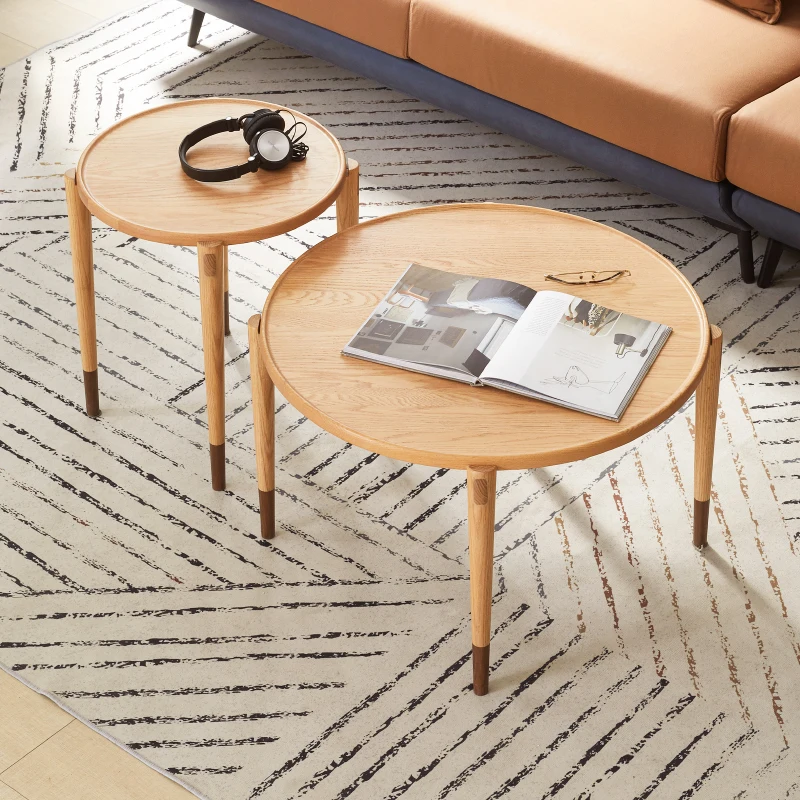 

Wood Small Coffee Table Living Room Round Tea Nordic Modern Coffee Table Mini Sofa Decor Mesa Auxiliar Salon Outdoor Furniture