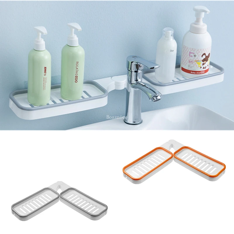 

Полка для ванной комнаты, угловая полка для душа без сверления, настенная полка для хранения шампуня, держатель с присоской, аксессуары для ...