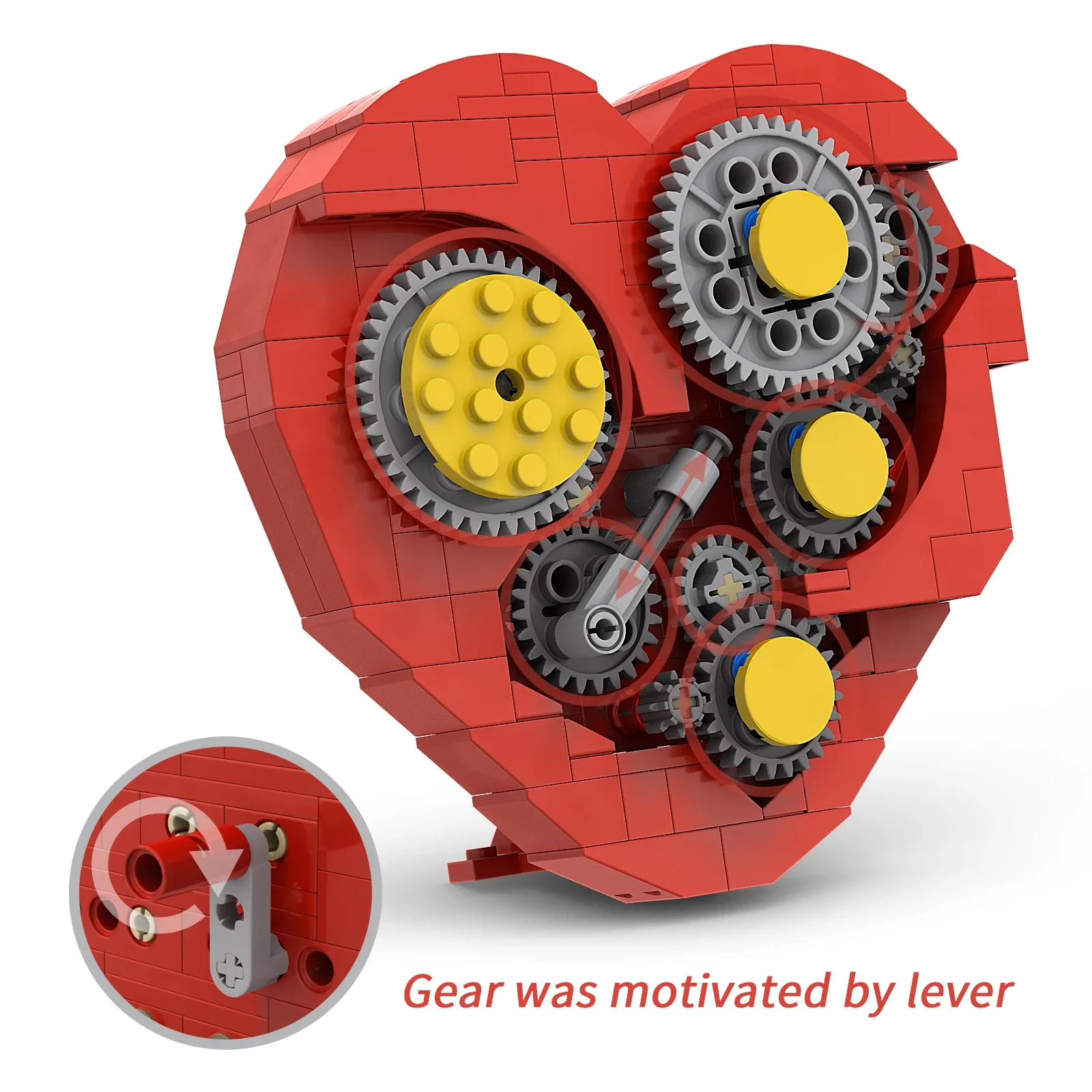 

MOC Valentines Day Project Clockwork Heart Sculptures Building Blocks Set Toys Model Bricks Adults A Unique Birthday Xmas Gifts