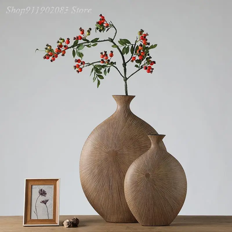 

2022 креативная ваза из смолы саржевая имитация дерева орнамент ручной работы из смолы аксессуары для цветочной композиции вазы для украшени...