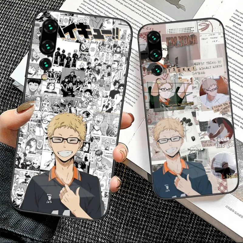 Haikyuu Kei Tsukishima чехол для телефона Huawei P50 P40 P30 P20 Pro Mate 40 30 20 Pro Nova 9 8 7 PC стеклянный чехол для телефона