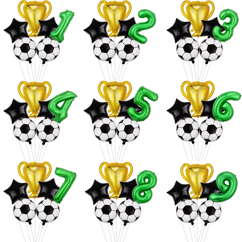 

Football Balloons Birthday Party Decoration Kids Boy Sport Balloon Digit Number Ball Soccer Sports Party Supplies Balloon