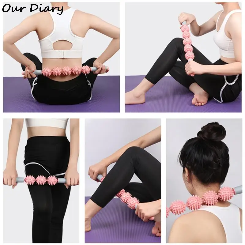 

1Pc Relieve Stress 3/5 Balls Yoga Massage Roller Stick Trigger Point Anti Cellulite Body Massager Slimming Massage Muscle Relax