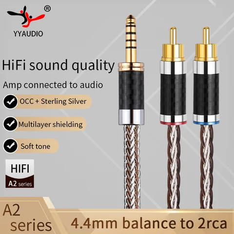 Балансирующий аудио кабель AUX 4,4 мм на 2RCA