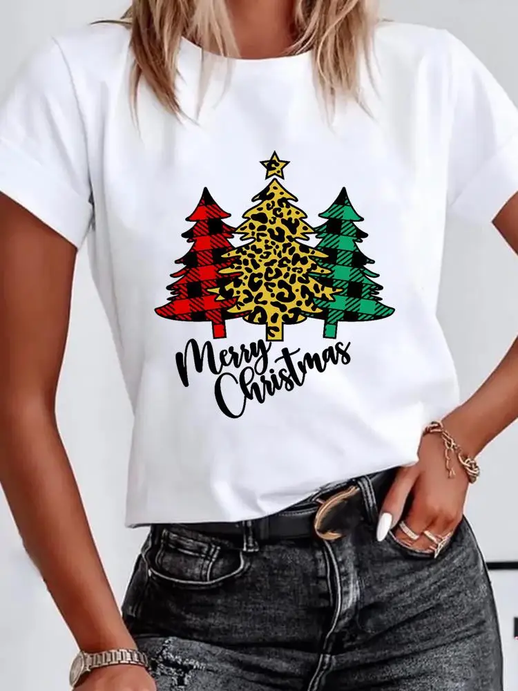 

Женская зимняя футболка в клетку, с рисунком дерева