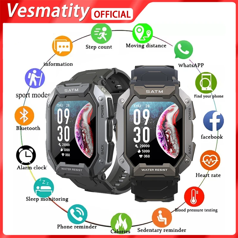 

2022 New Smart Watch Adult Wristwatch Electronics Smart Clock For Android IOS Fitness Tracker New Sport Smart-watch C20