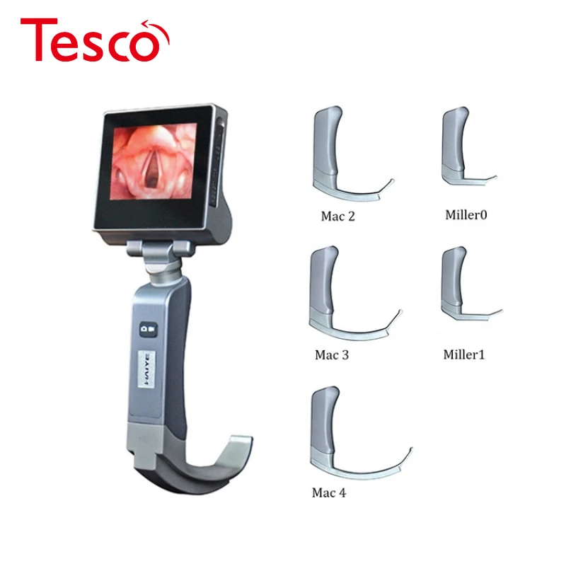 

Anti fog difficult airway intubation video laryngoscope medical reusable portable with 5 sizes blades