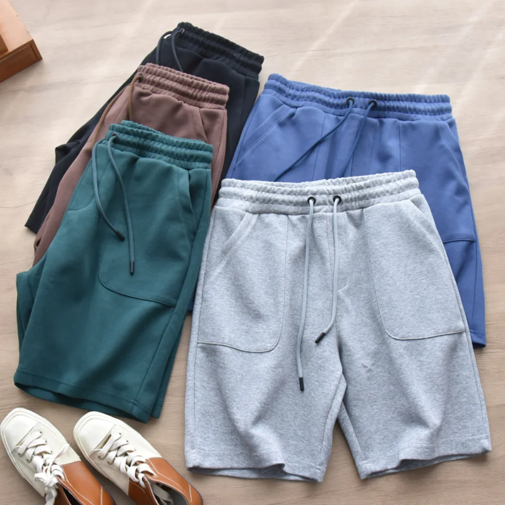 

Comfortable cut cotton sports men's shorts Japanese simple solid color casual pants
