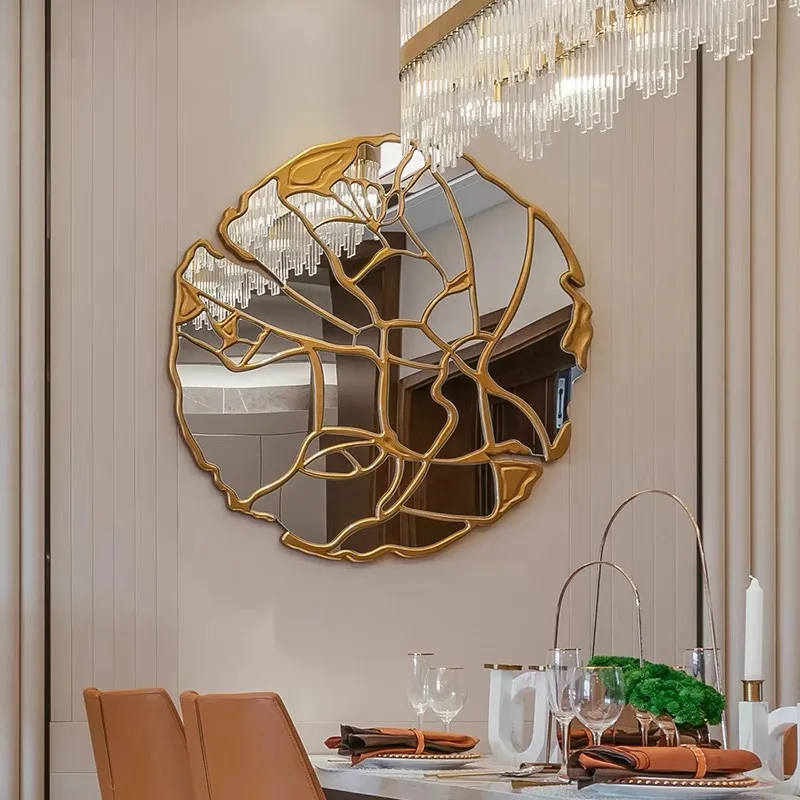 

Европейское креативное уникальное легкое роскошное украшение, деревянное зеркало для гостиной, образец, украшение для офиса