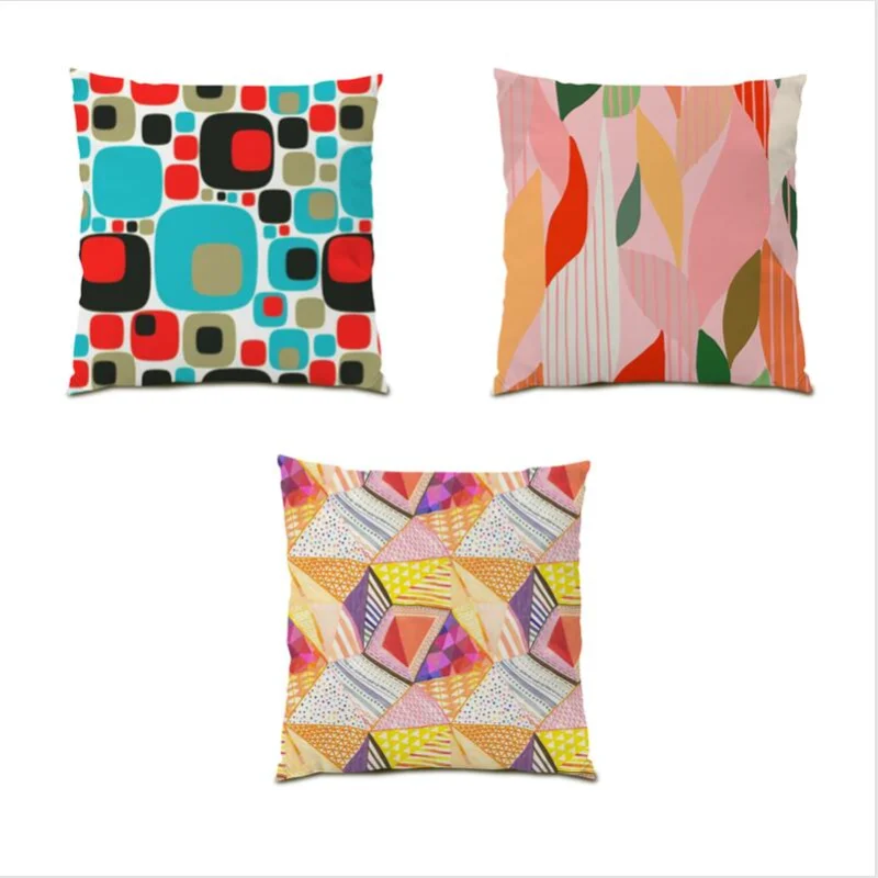 Наволочка для подушки 18x18 дюймов, домашний декор, наволочка для диванной подушки, наволочка в полоску, с принтом, для гостиной, украшение для кровати, простой квадратный диван E0388