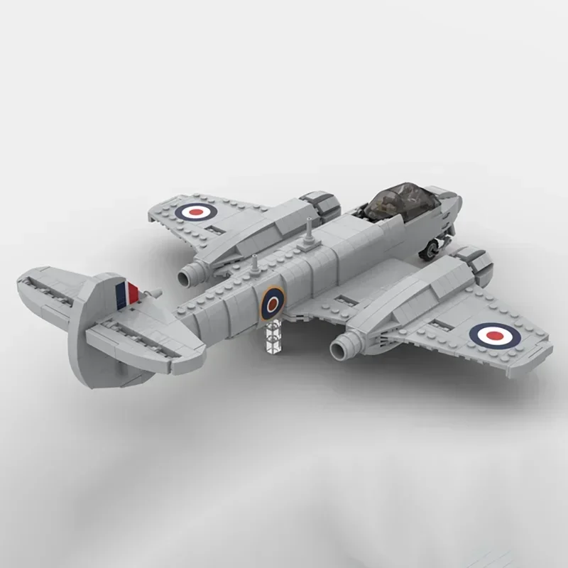 Военная модель Moc строительные кирпичи масштаб 1:35 Meteor F Mk 4 технология истребителя