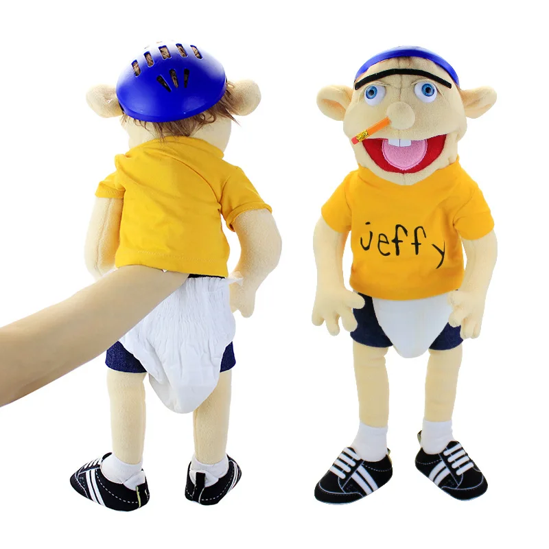 Cheap 58cm Jeffy Hand Puppet Plush Doll Stuffed Toy Figure For Play House Kids Educational Gift Baby Children Fans Birthday Christmas