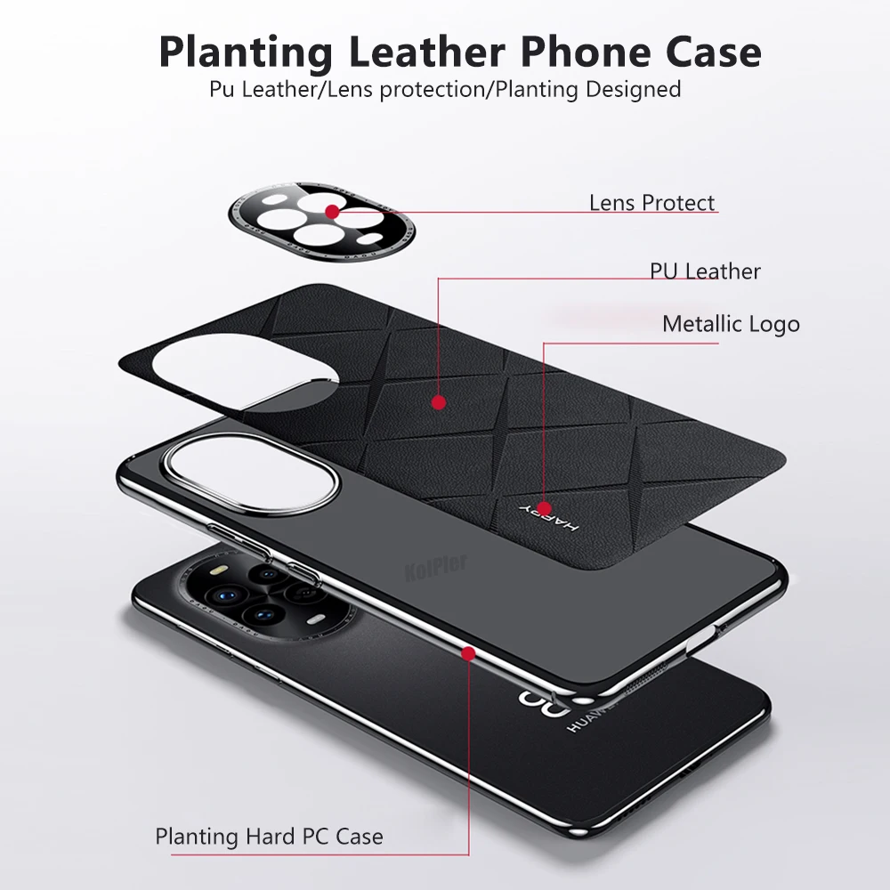 Роскошный кожаный чехол с покрытием для HUAWEI NOVA 13 PRO/N NOVA13 модный сетчатый простой