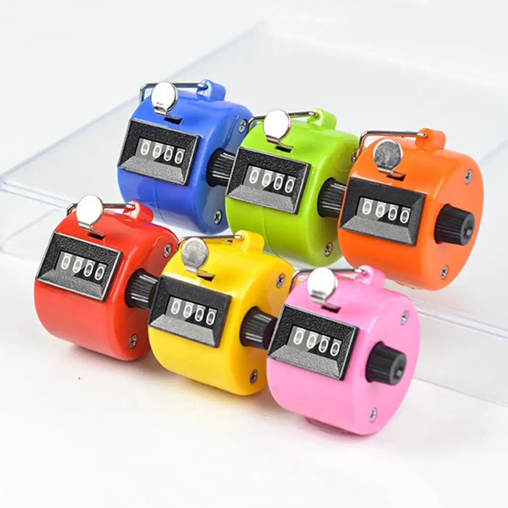 Металлический ручной счетчик-кликер с 4-значным дисплеем не требуется батарея