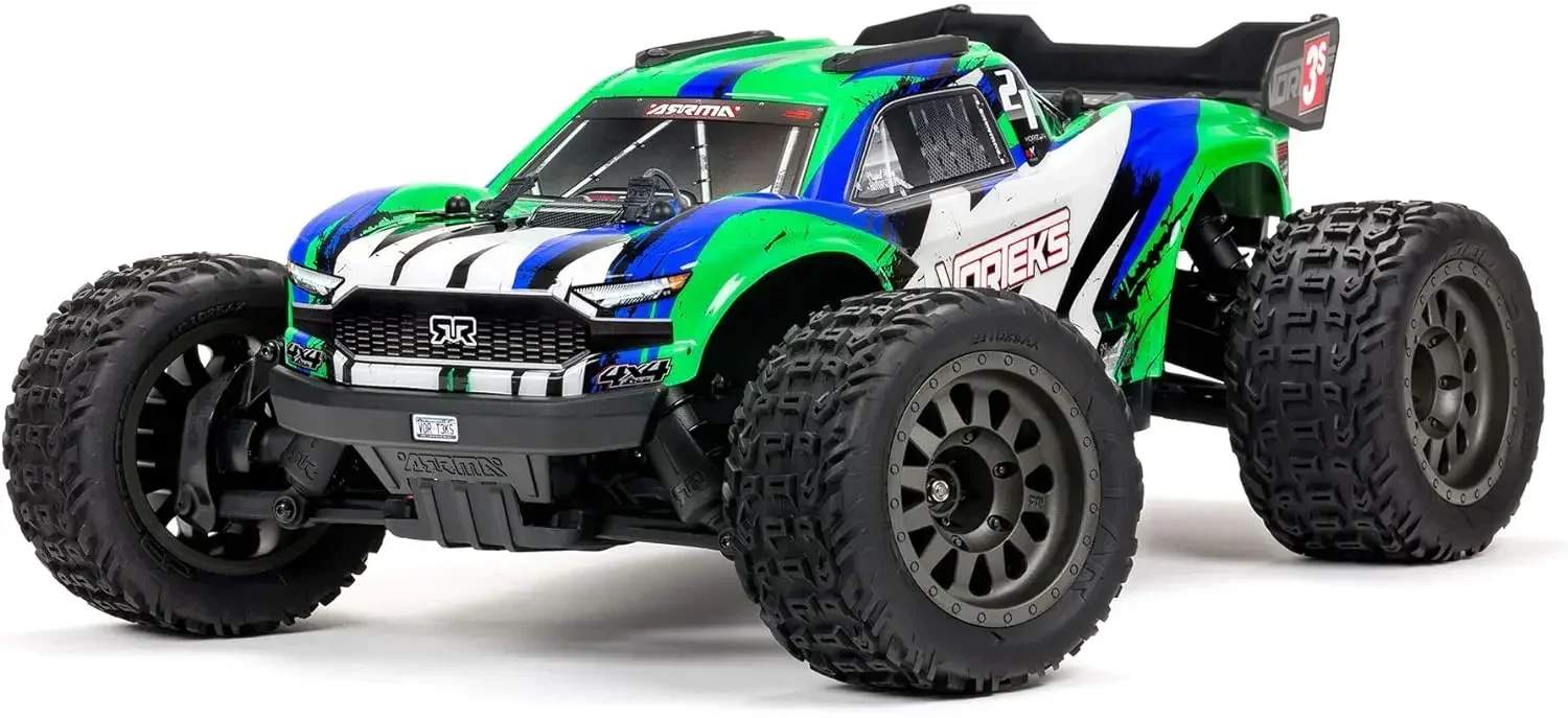 Фото Радиоуправляемый грузовик AFor ARRMA 1/10 VORTEKS 4X4 3S BLX Stadium Truck RTR (аккумуляторы и зарядное устройство в комплект не входят), зеленый, ARA4305V3T3 №1