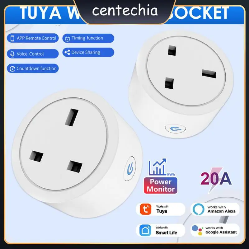 

Power Monitor Wifi Smart Plug Uk Smart Socket Outlet Timing Function Smart Socket Smart Life App Remote Control Smart Home 20a
