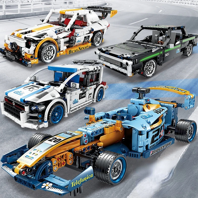 

Speed Champions F1 Racing Sports Vehicle Pull Back Car Supercar Building Blocks Set Kit Bricks Classic MOC Model Toys For Kids