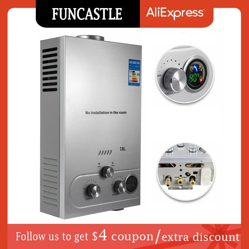 Propane Gas Lpg On-demand Tankless Water Heater Digital Home Bathroom Shower Head Instant Boiler Heater