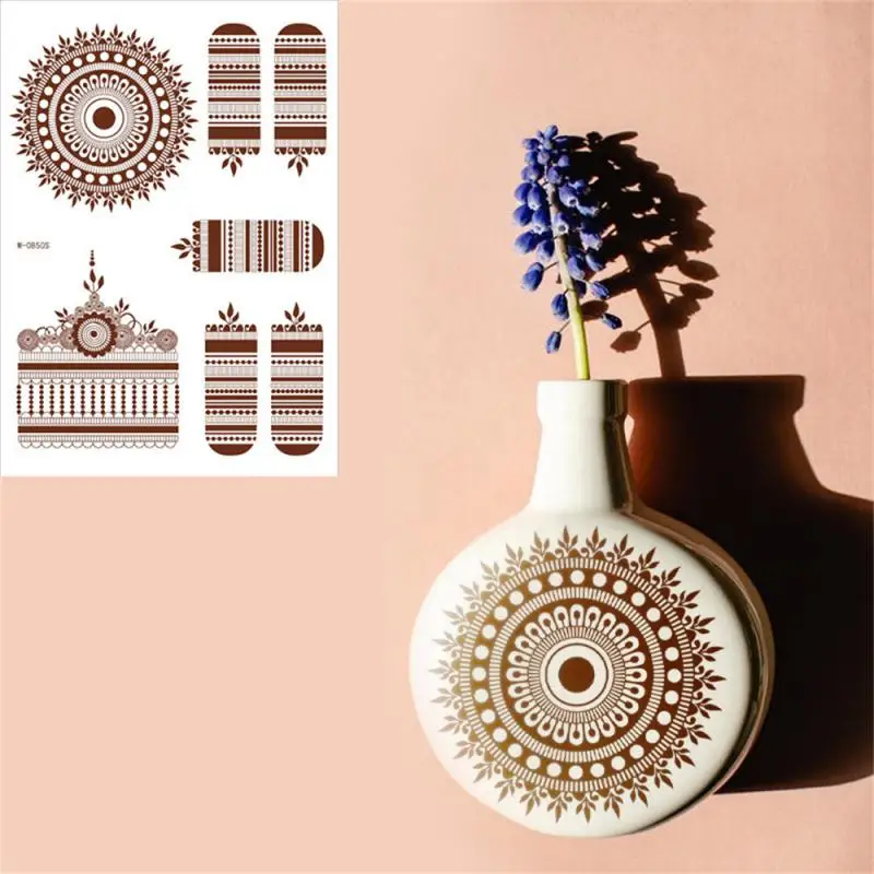 Татуировка хной коричневые наклейки Менди для рук Женская поддельная