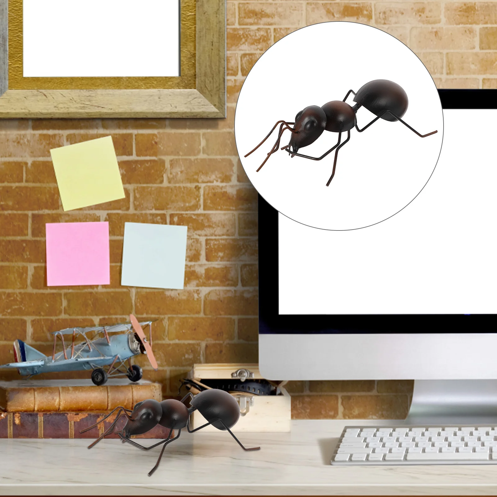 

Dining Table Decor Metal Inspirational Animal Vintage Ornament Bonsai Mini Wall Home Décor Garden Decorations Iron Ant