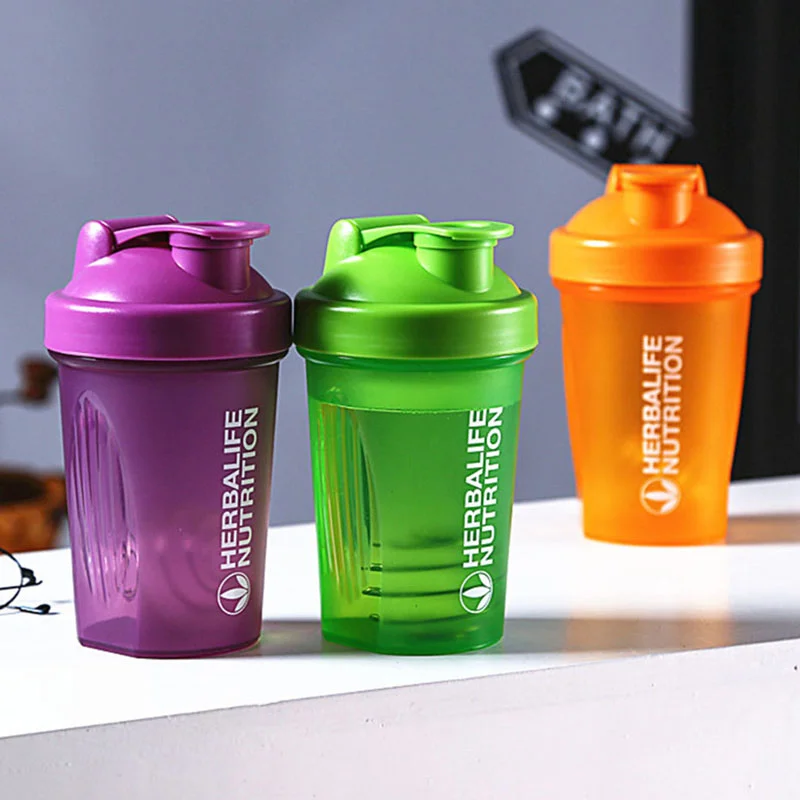 

400ML Portable Whey Protein Powder Mixing Bottle Sports Fitness Gym Bottle Outdoor Plastic Drinking Bottle Sports Shaker Bottle