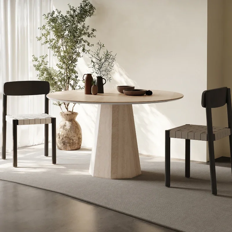 Обеденный стол роскошные керамические круглые столы для приема овальный сервис