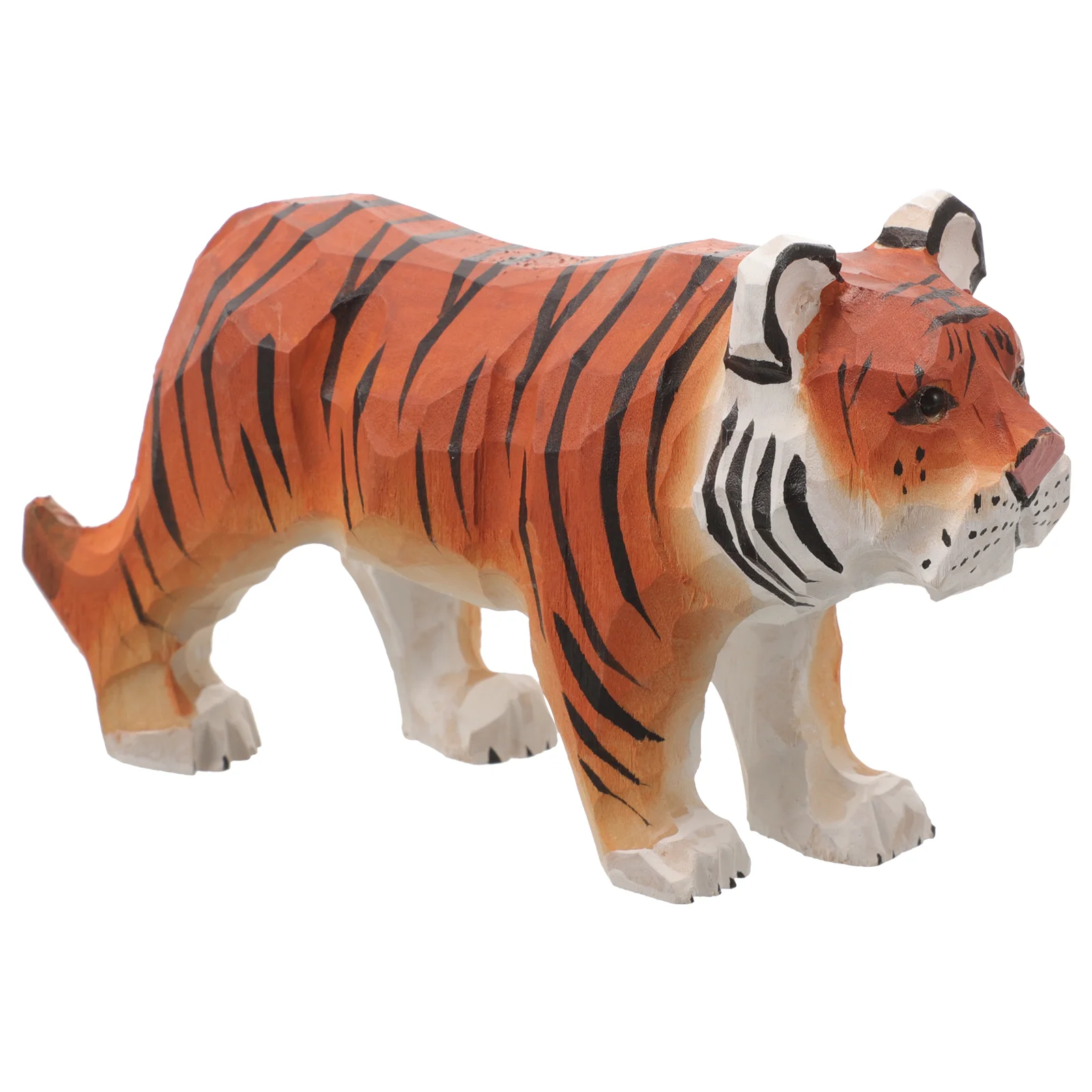 

Carved Tiger Desktop Decor Natural Wooden Tiger Wooden Tiger Craft Figurine