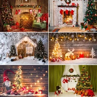 christmas theme photographic background fireplace tree sock family party decoration backdrop photo studio child photocall prop
