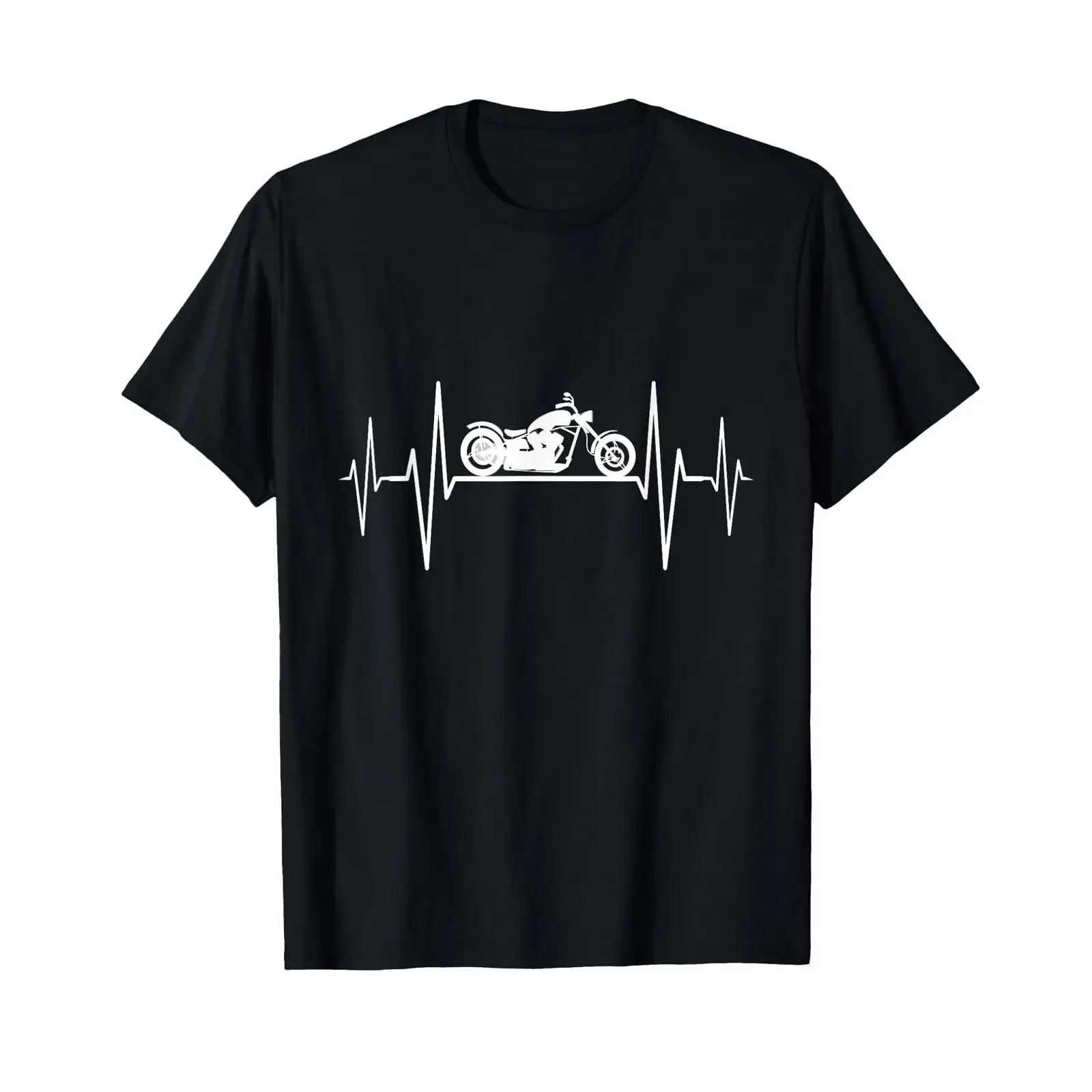Фото Футболка Chopper Motorrad Cruiser EKG Herzschlag Biker, винтажная, повседневная, универсальная, с графическим принтом, мужская, дизайнерская одежда №1