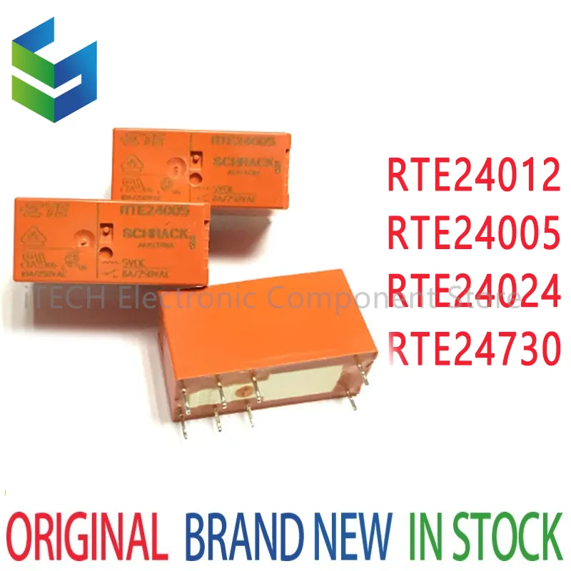 Реле RTE24005 RTE24012 RTE24024 RTE24730, 5 в пост. Тока, 12 в пост. Тока, 24 в пост. Тока, 100% в, 8 контактов, 5 шт./партия
