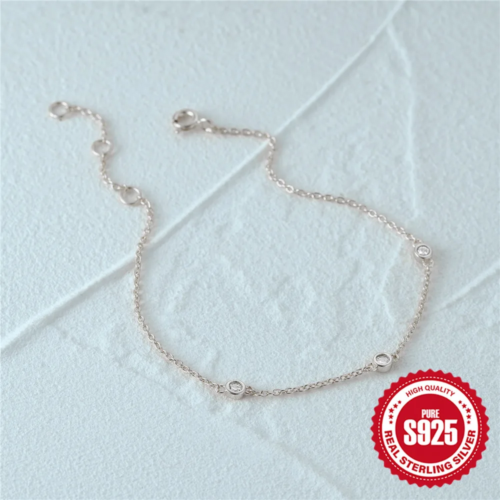 Женский браслет из серебра 100% пробы с фианитами