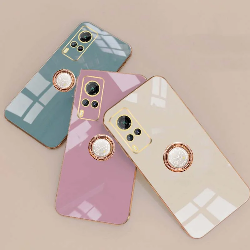 Фото Чехол для Honor Magic 8 Lite 5G с кольцом, силиконовый, с гальваническим покрытием, ударопрочный бампер, чехол для Honor Magic 8 Pro Lite №5