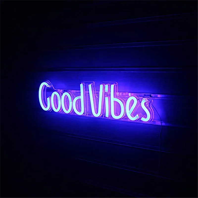 Неоновые вывески Good Vibes неоновые для декора светильник спальни пива бара паба