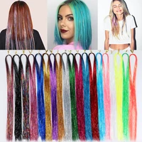 sparkle shiny hair tinsel glitter strands in braiders high temperature fiber bling hair dazzles extensions womens accessories