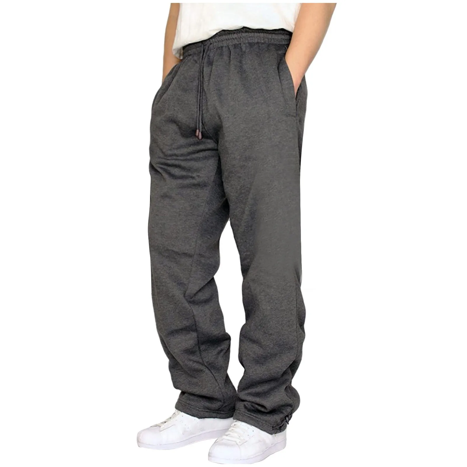 

Men's Autumn and Winter Warm Pants Thicken Sweatpants Men Trousers Slim Brand Large Size Solid Trend Sports Jogges
