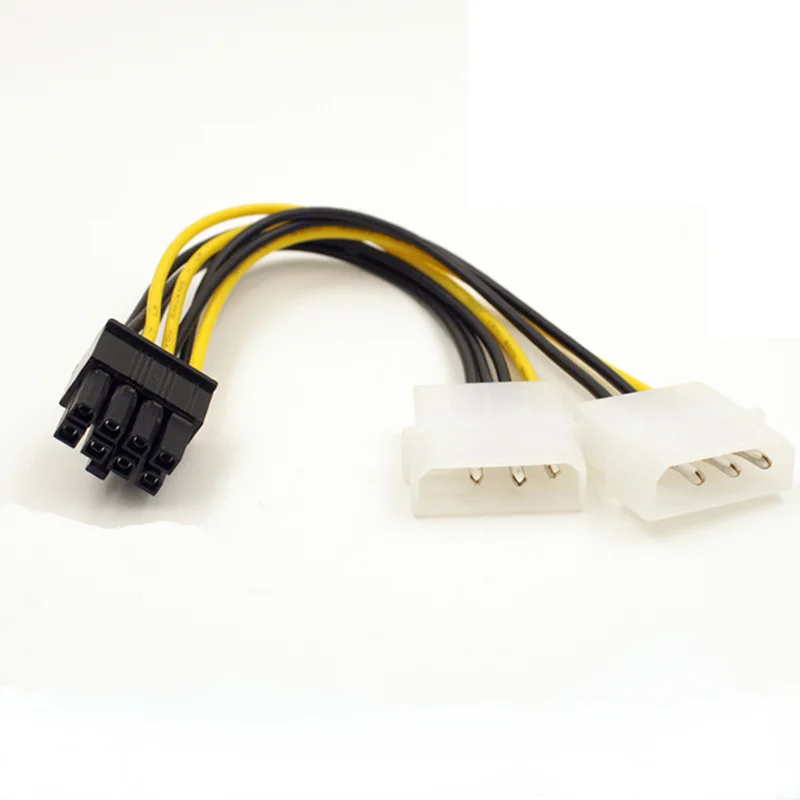 

8Pin To Dual 4Pin Video Card Power Cord 180W Y Shape 8 Pin PCI Express To Dual 4 Pin Molex Graphics Power Cable