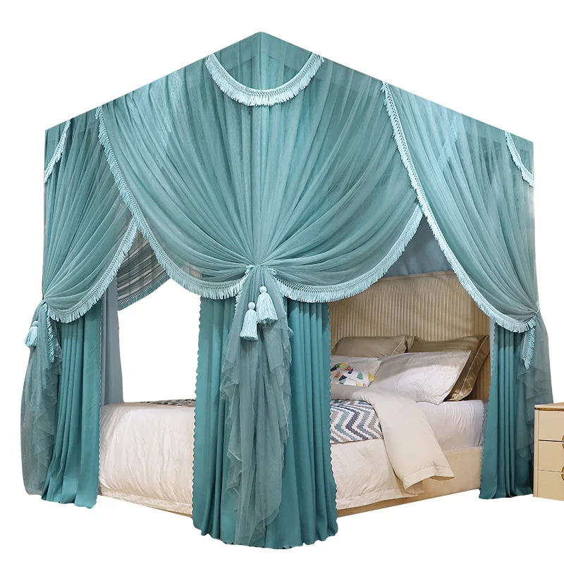 Bed Netting Bedding Bedroom Tassel Double Layers Mosquito Net With Frame King Full Size